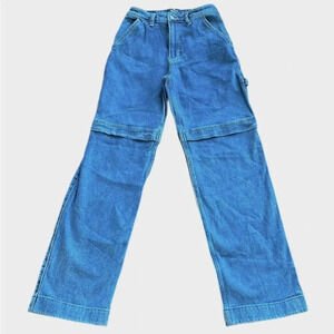 Hollister Ultra High Rise Dad jeans Carpenter Stretch Denim Womens 25 waist (1R)